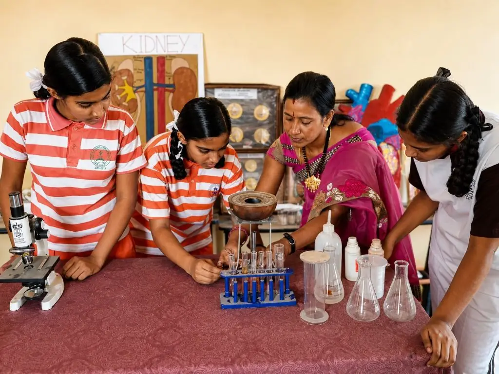 Students in the science lab