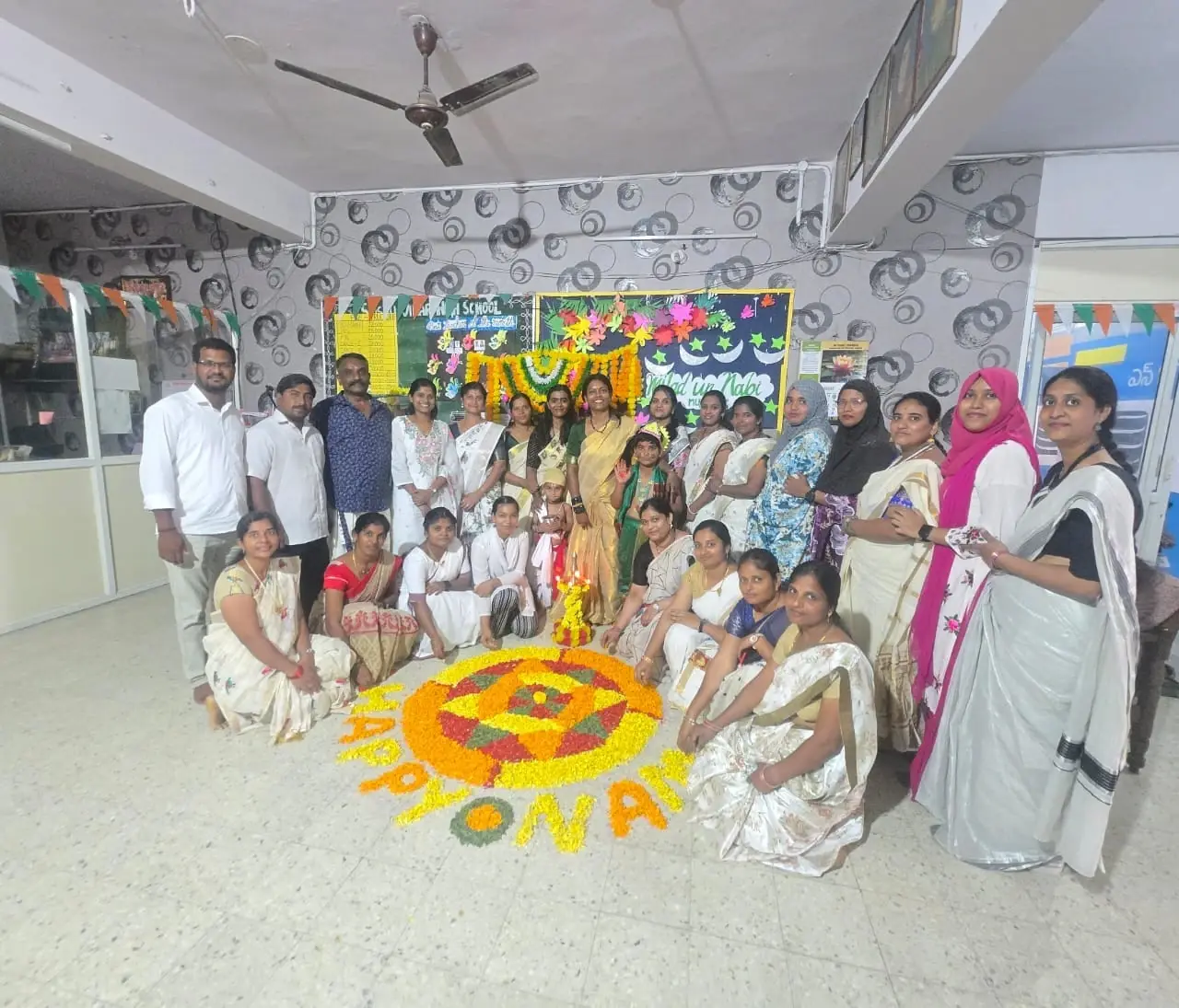Shishu Vihar teachers together at the Onam celebration