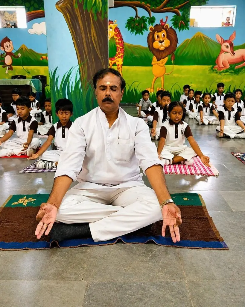 Indoor yoga session